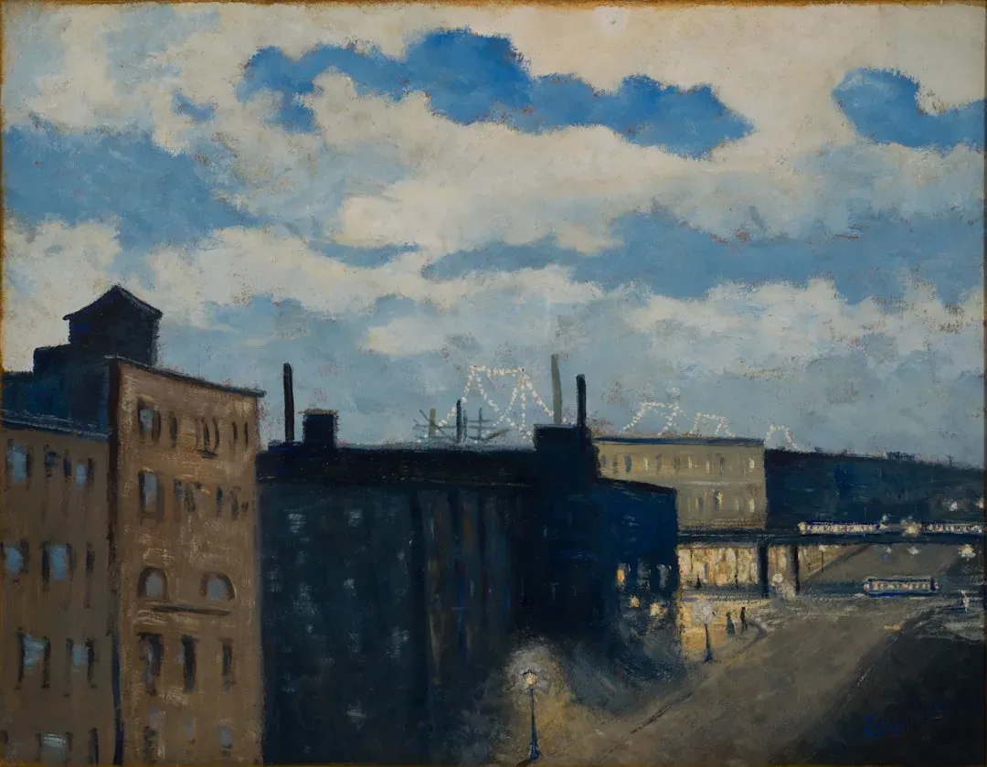 industrial buildings and warehouses line a Brooklyn city street